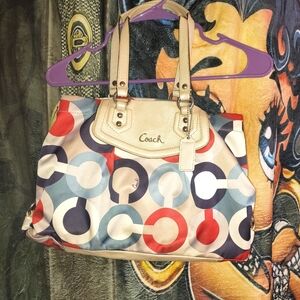 Coach Ashley Satchel Circle Pattern Shoulder Or Handbag C1326-F24461